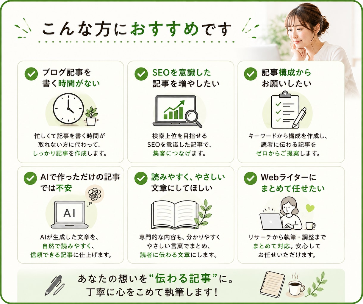 SEOを意識した読みやすいブログ記事を作成します キーワードから構成・リサーチ・執筆まで丸ごとお任せOK！ イメージ3