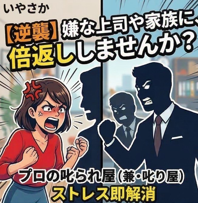 嫌なアイツに倍返し！私が代わりに叱られます 叱るも叱られるも自由自在！非日常の会話で心のデトックス！ イメージ4