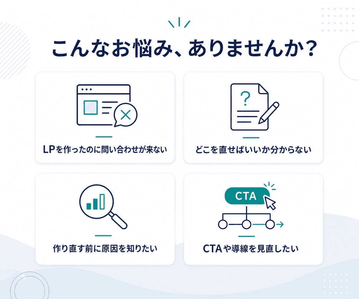 売れないLPの買わない理由を診断、PDF納品します 申込が来ない原因と、まず直すべき箇所をPDFで明確にします イメージ2