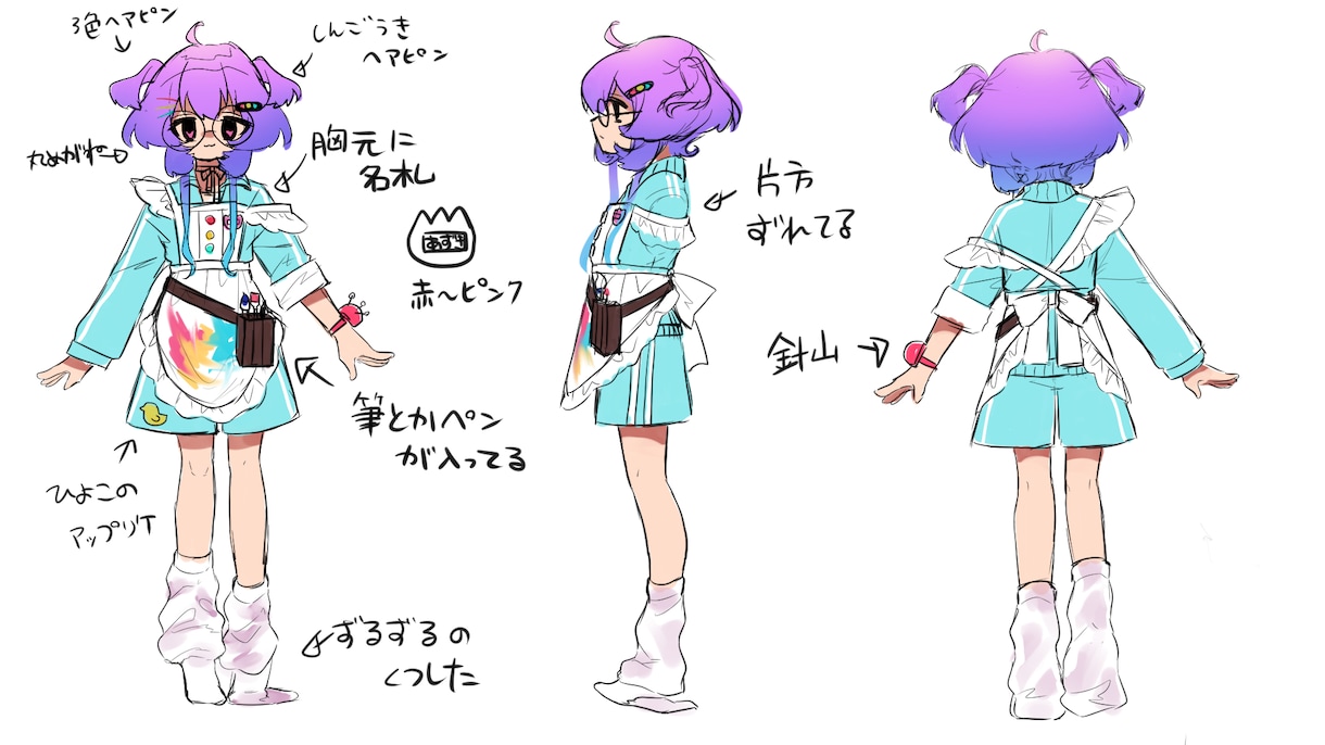 Live2D用パーツ分けイラスト描きます vtuberなどに使用する立ち絵制作、キャラデザをします！ イメージ4