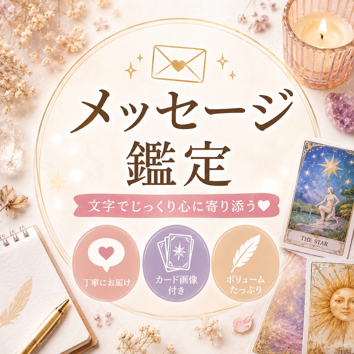 サービス中✨️お守りテキスト鑑定✍︎届けます 運気を引き寄せ、良い方向へ導く為のセッションとして✿.· イメージ1