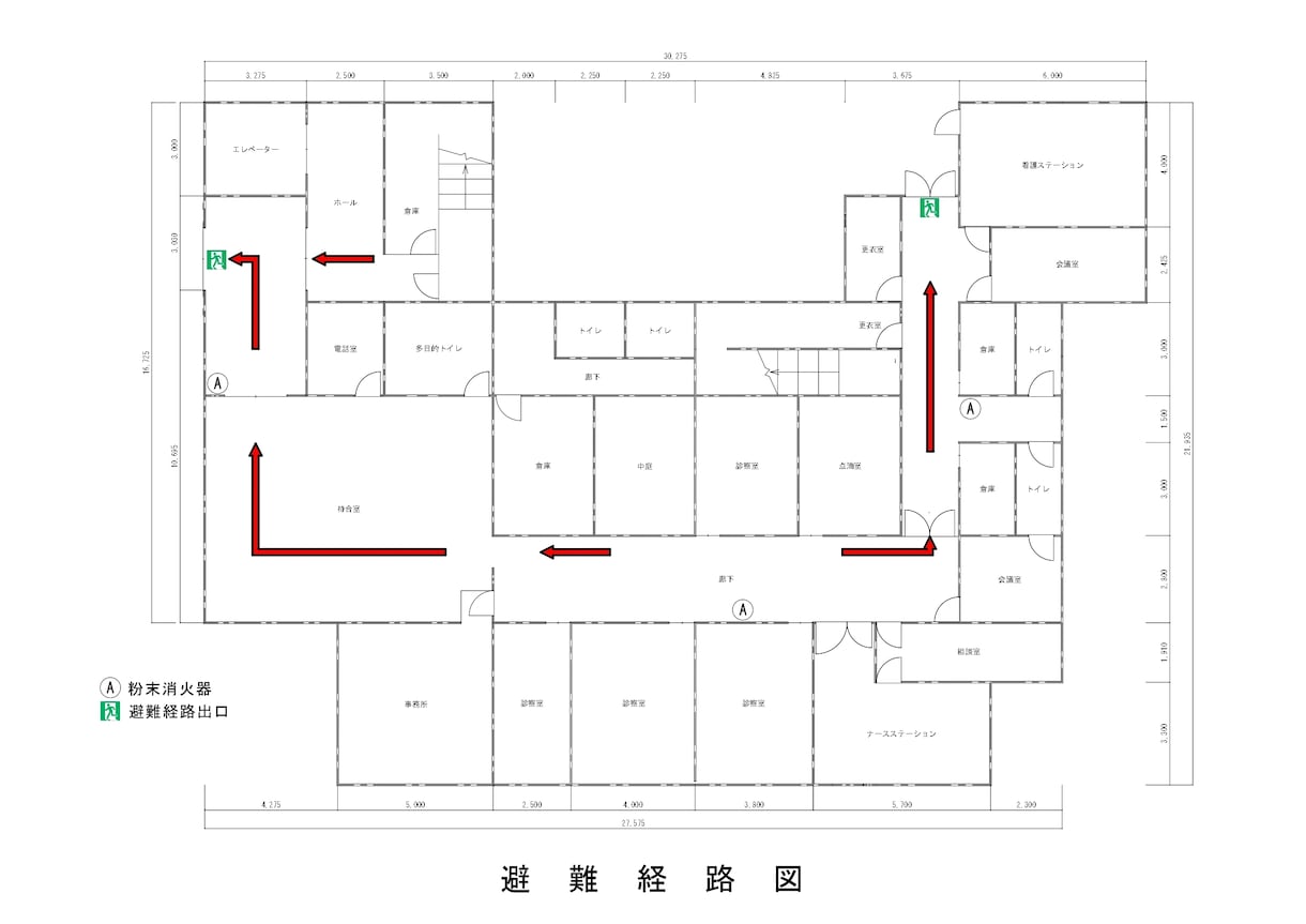 消防設備士歴13年が誘導灯図面,避難経路図作ります 【配送可能】最安値､修正無制限､即納可能でさせていただきます イメージ4