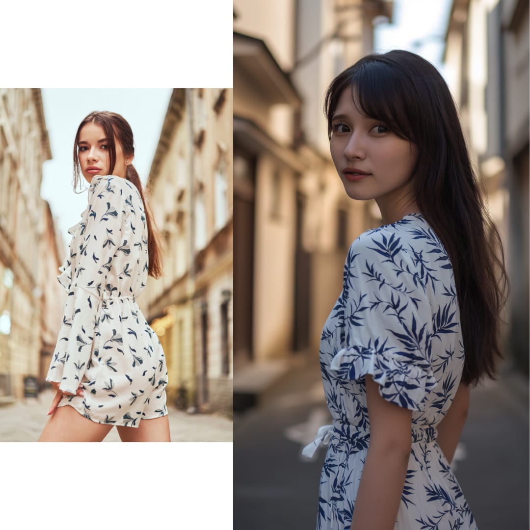 希望の衣服をAIモデルに着せた画像を作成します AIモデルが、お気に入りの服装を着こなす！ イメージ9