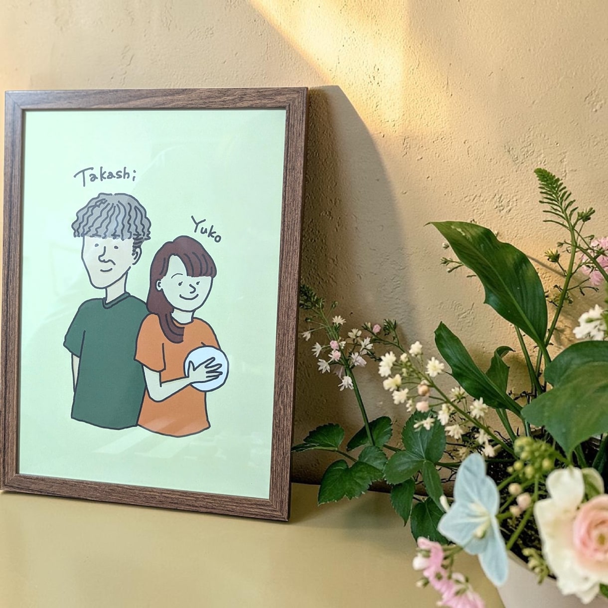 ナチュラルな似顔絵ウェルカムボードを制作します おふたりらしさが伝わる、やさしい一枚 イメージ2