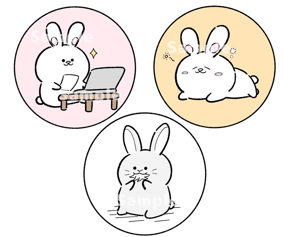 モノクロ&カラー！ゆるかわ線画イラスト描きます 商用利用可！シンプルでかわいいアイコンいかがですか？ イメージ5