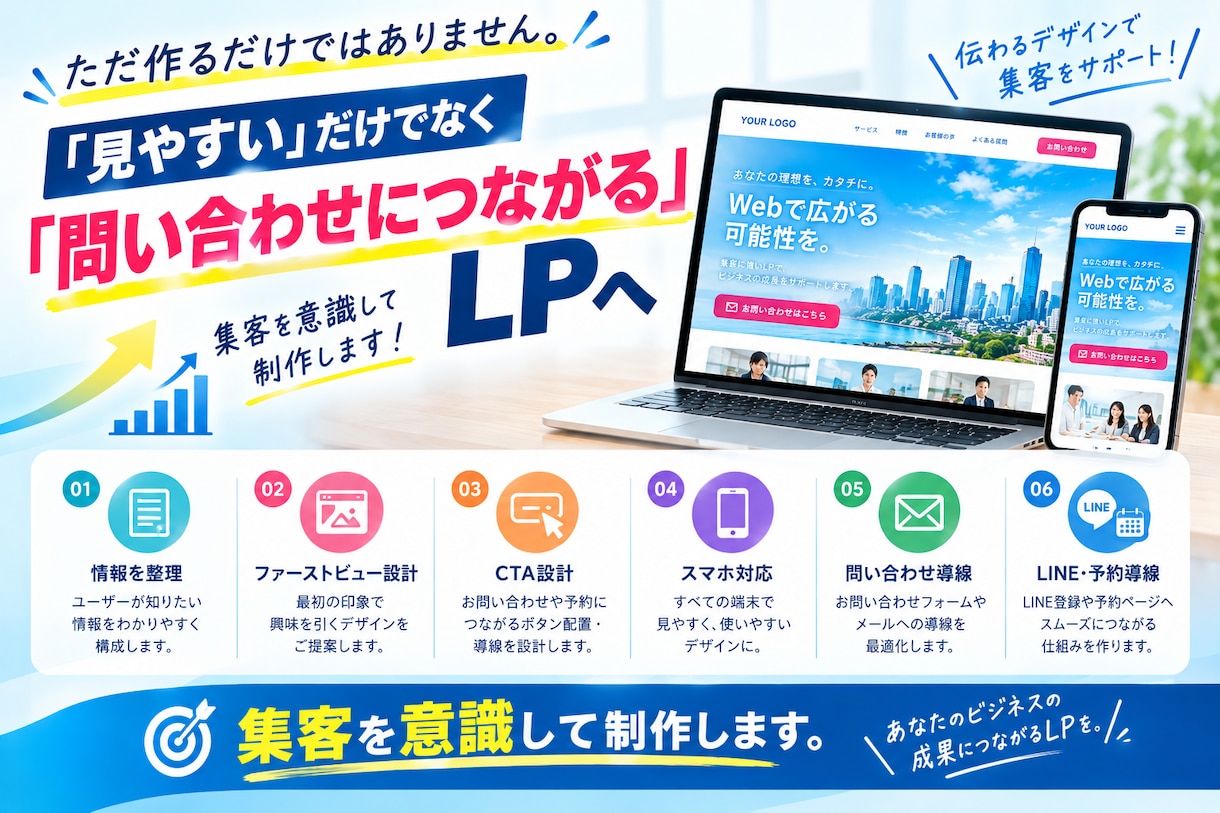 機能付LP制作フォームまで実装したLPを制作します デザインだけで終わらない問い合わせ予約までつながるLPを制作 イメージ3