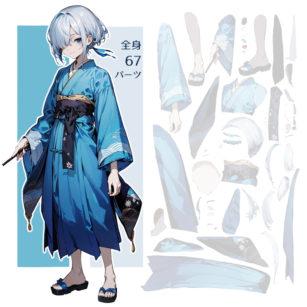 モデラーへ渡せるPSD◎Live2Dパーツ分けます 1枚絵OK◎最短10日でモデラーへ渡せるPSD納品 イメージ3
