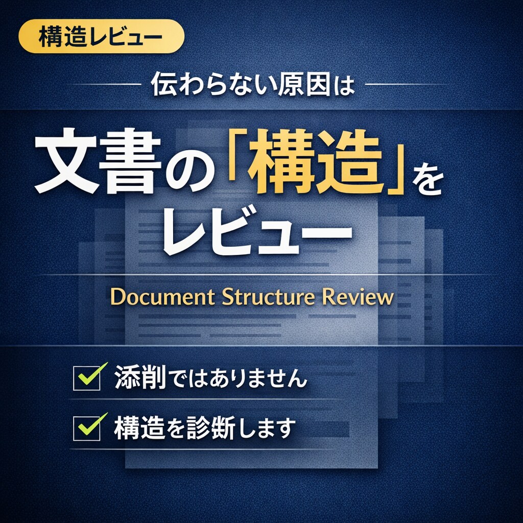 文書の構造をレビューします 文書の構造を詳細レビューします｜改善方向まで整理します。 イメージ1