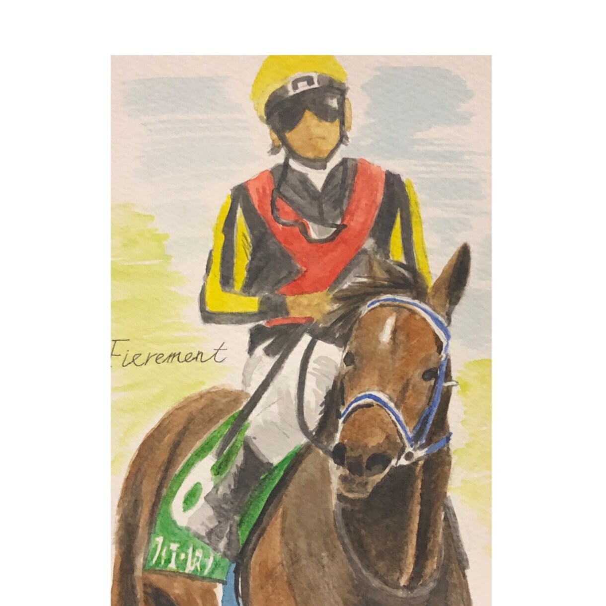 競走馬の水彩画を描きます あなたの好きな競走馬、応援している競走馬の水彩画を描きます。 イメージ3
