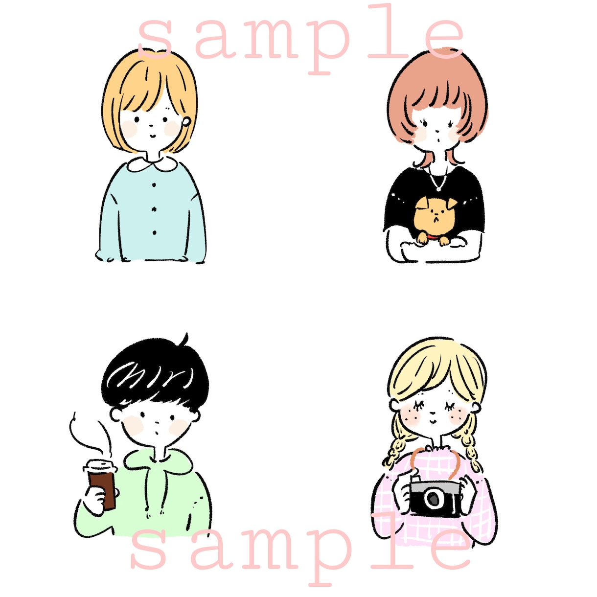 シンプル＆ほっこり♡アイコンイラストお描きします ♥SNSなどにぴったり！♥お気に入りの1枚を制作します♪ イメージ8