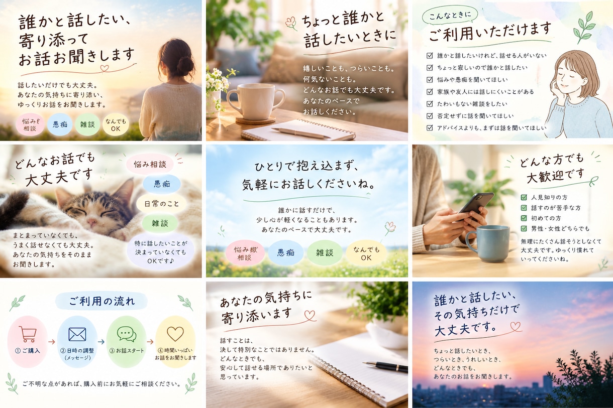 誰かと話したい、寄り添ってお話お聞きします ちょっと誰かと話したい、そんなとき気軽にお話ししませんか？ イメージ2