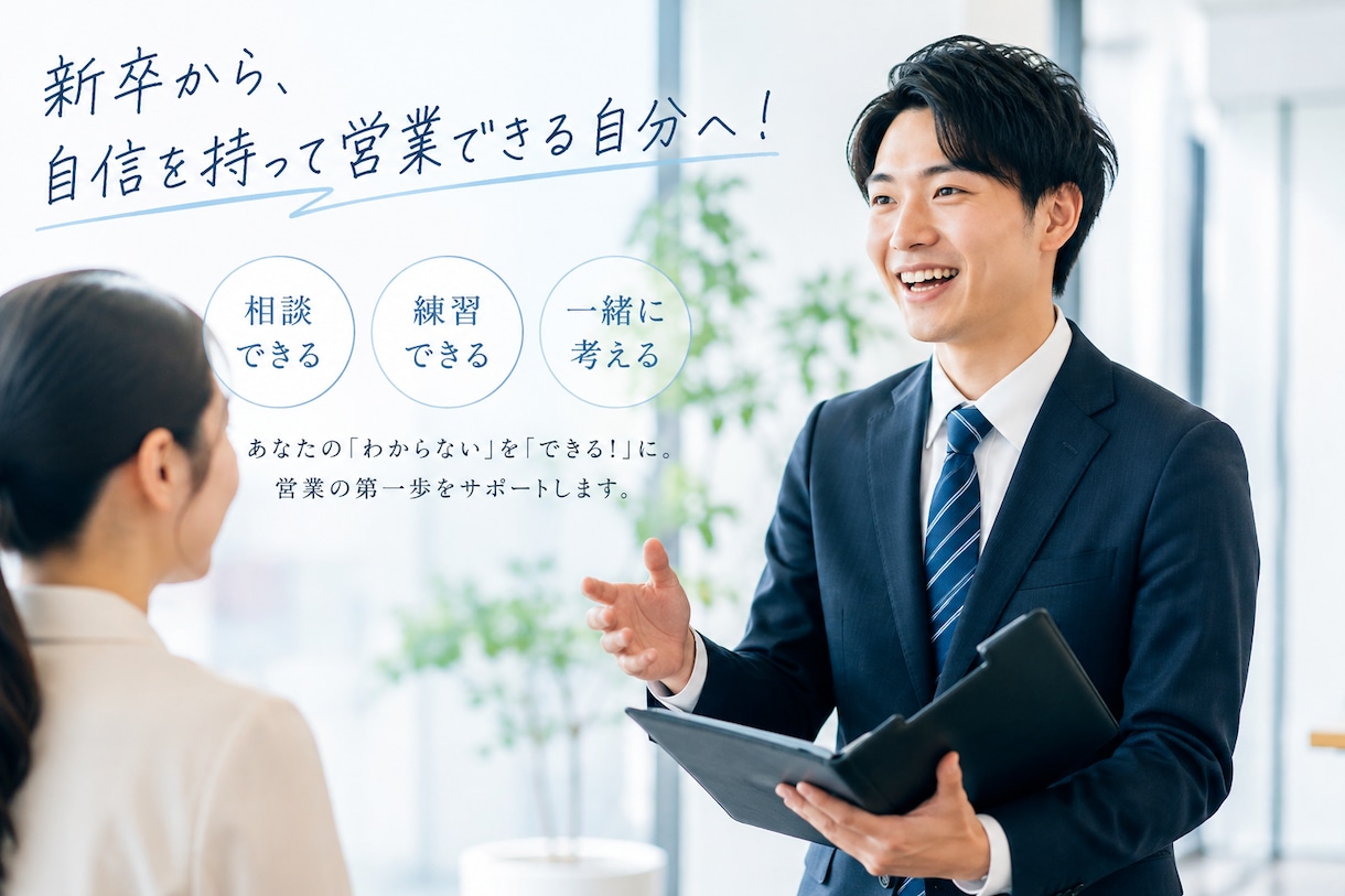 新卒営業を全力でサポートします 商談・ロープレ・営業相談まで対応 イメージ1