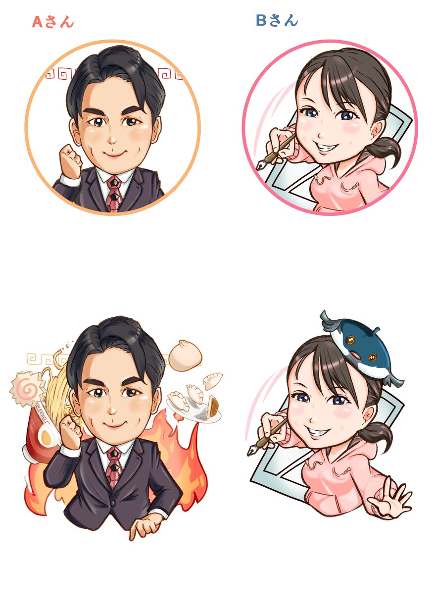SNSアイコン専用【やわらか可愛い似顔絵】描きます 使用用途に合わせて柔軟に対応可★大切な方へ特別なプレゼントを イメージ2