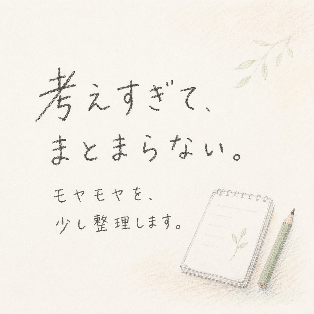 考えすぎてまとまらない時、モヤモヤを言葉にします 自己理解や気持ちの整理をしたい方へ イメージ1