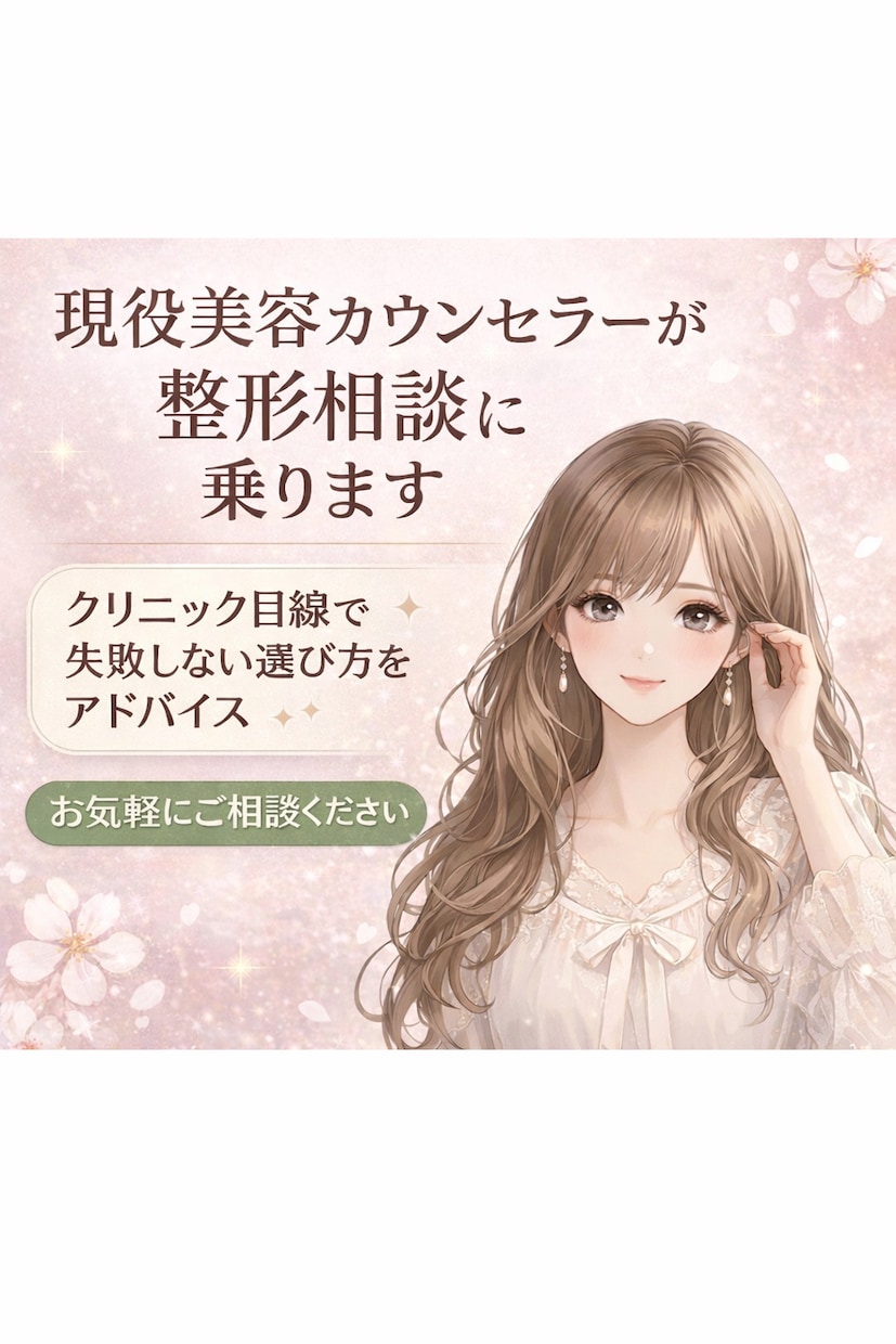 現役美容カウンセラーが整形相談に乗ります クリニック目線で失敗しない選び方をアドバイス イメージ1