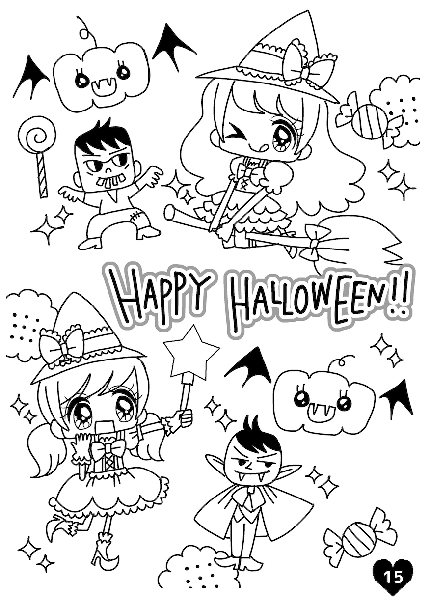 オリジナルちびキャラぬりえ描きます きらきらゆめみる女の子イラスト/子供向け イメージ3