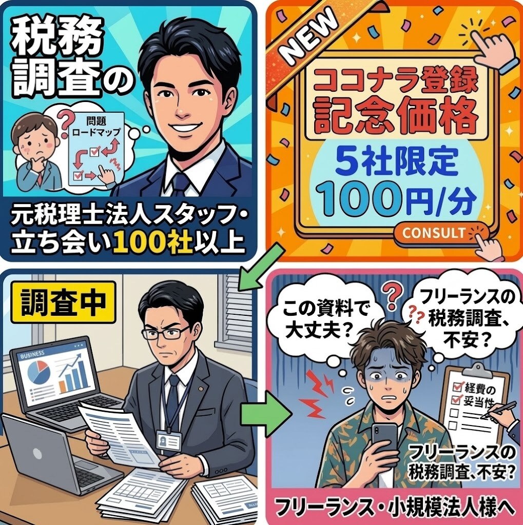 税務調査の対策マニュアルお渡しします 限定5社　税務調査リスク対策マニュアル配布　質問OK イメージ1