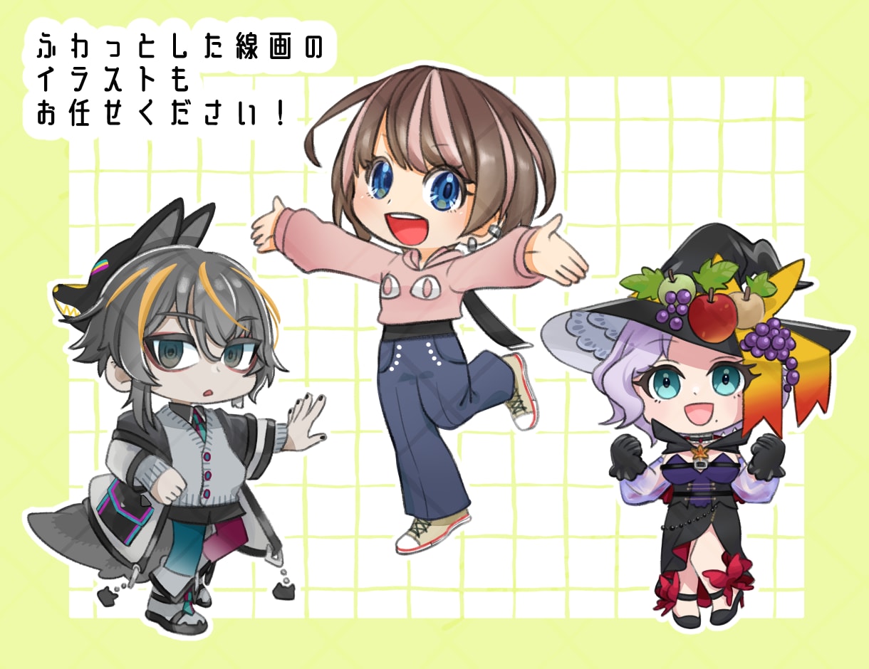 商用利用◎デフォルメ・ミニキャライラスト作成します 現在先着三名様まで基本料金1.000円でお受けしています！ イメージ6