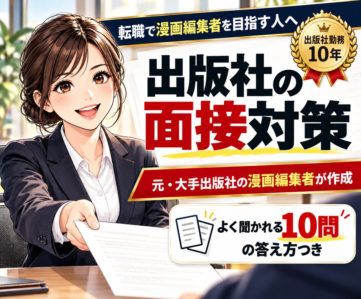 元漫画編集者が出版社の面接対策を教えます 実際に大手出版社の面接に受かった経験をまとめました イメージ1