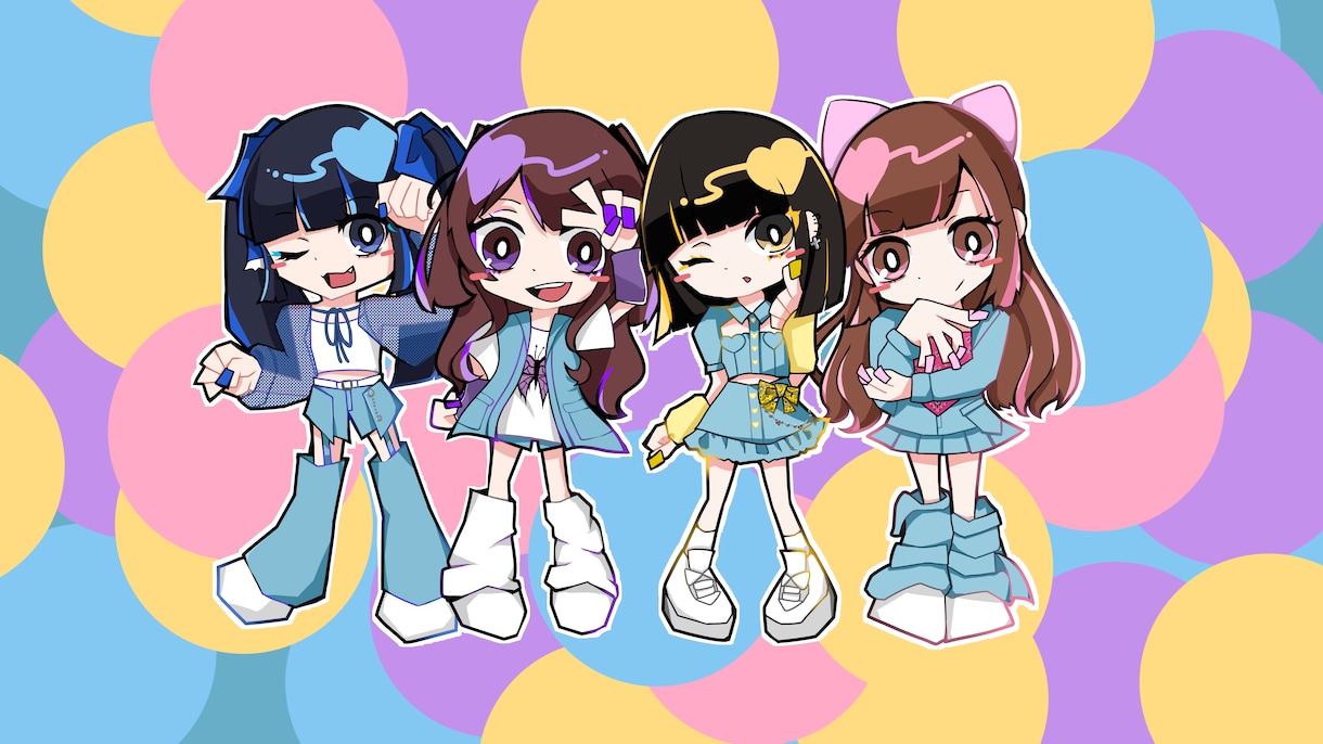 ポップなミニキャラかきます 一枚絵でも良し、アクキーにするも良し！ イメージ2