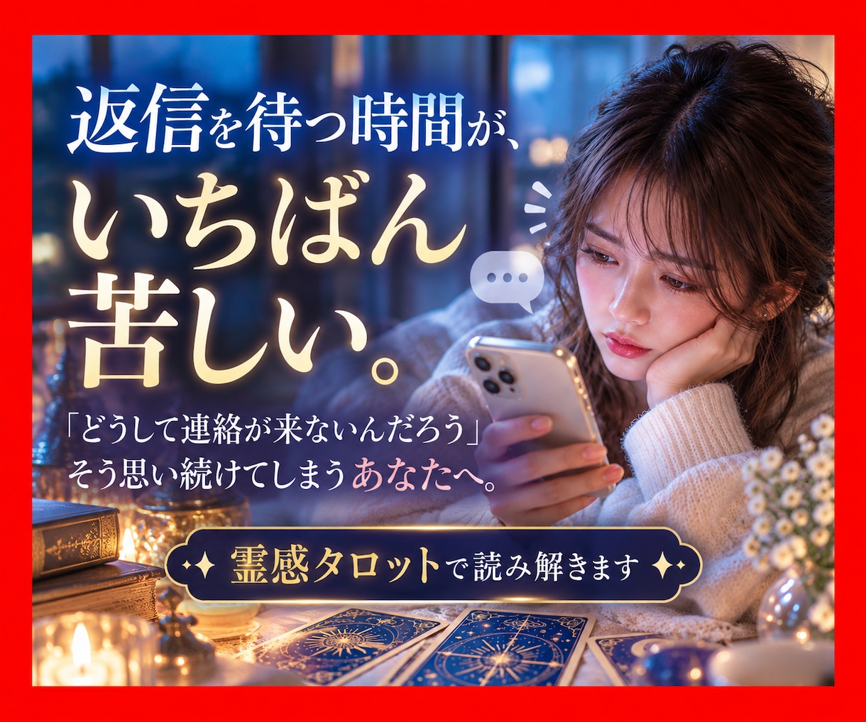 LINEが来ない…嫌われた？霊感タロットで占います 連絡が来ない理由とあの人の本音を読み解きます イメージ1
