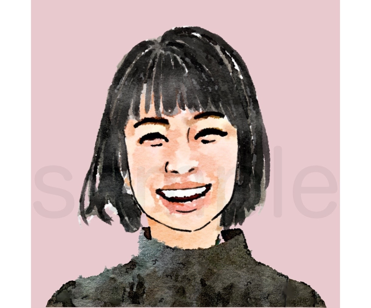 好印象の似顔絵を水彩タッチでリアル寄りに描きます 写真で顔出しをしたくない方にオススメ イメージ2