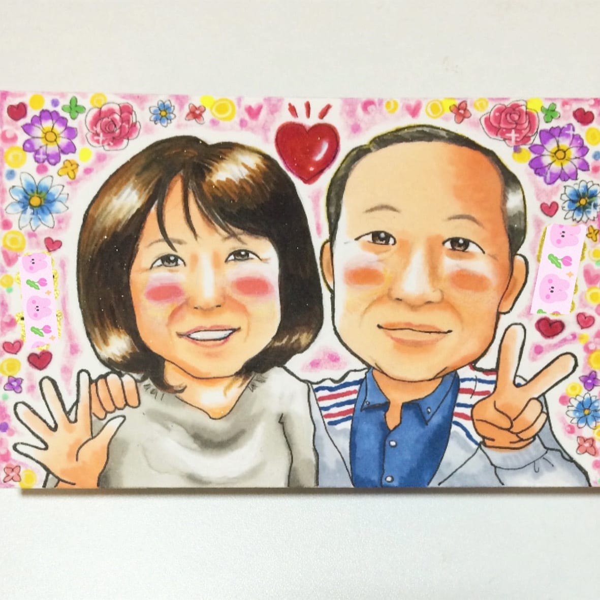 似顔絵、イラストオーダーでお作りします ポップで色鮮やかな可愛い似顔絵、イラスト イメージ3
