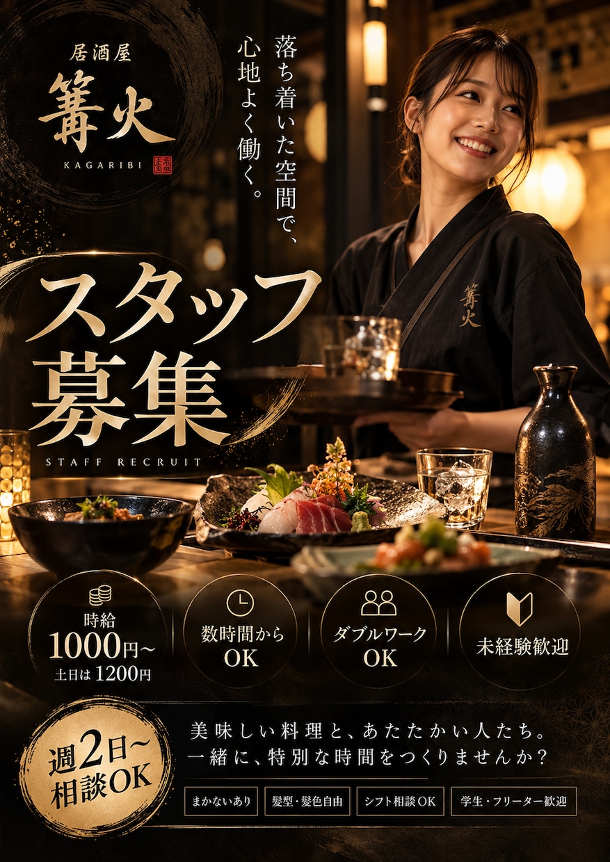 求人募集文とチラシ画像を作成します お店の情報を送るだけ！文章と画像をまとめて作成 イメージ4