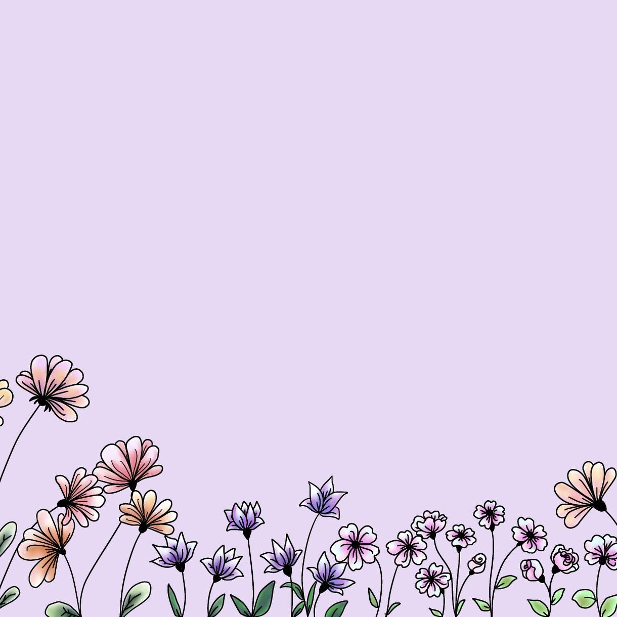 かわいらしいタッチのお花の壁紙を作成いたします 可愛らしく、温かい雰囲気のイラストをお求めの方に最適です！ イメージ4