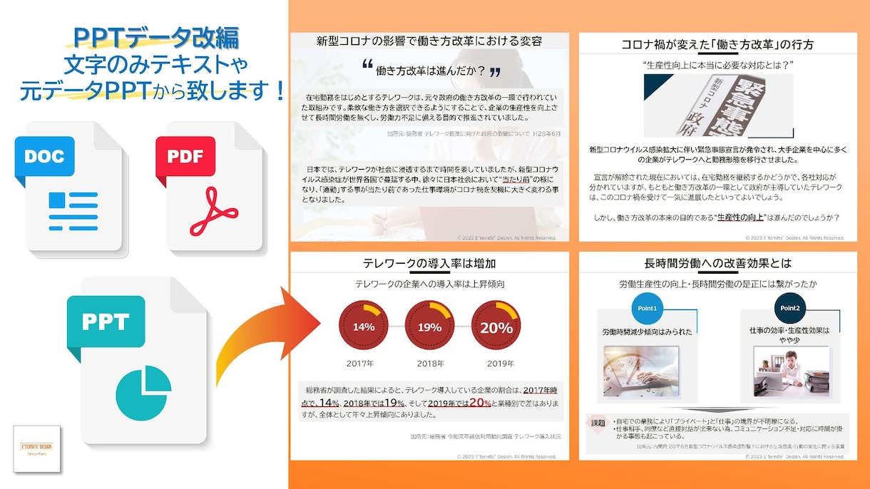 PPT資料作成、枚数数枚ブラッシュアップ承ります 枚数少ないのだけれど‥仕上がりがいまいち・・・ イメージ2