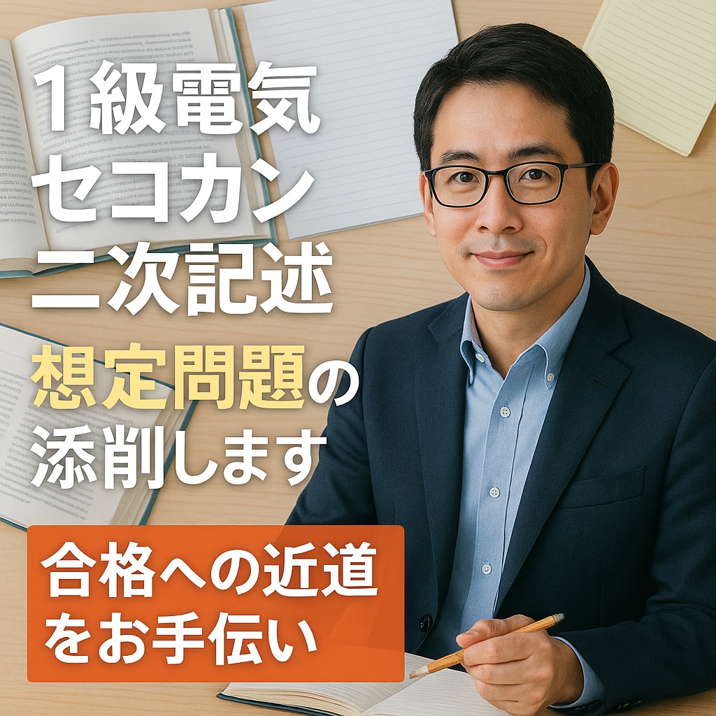 1級電気セコカン・二次記述 想定問題の添削します 2025年度対応 二次試験 記述対策に不安はありませんか? イメージ1