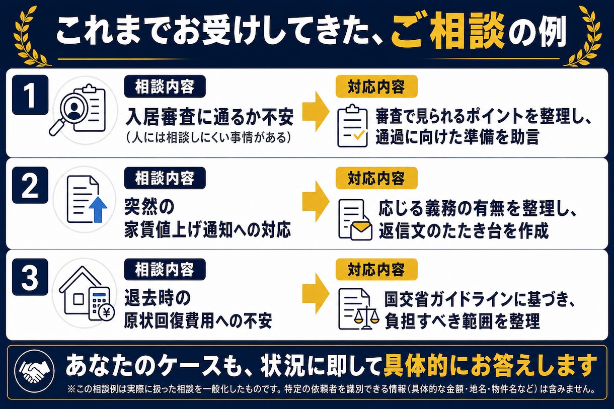 賃貸のトラブル・お悩み、プロが文章で答えます 業界歴15年・宅建士｜AIでは分からない"現場の実務"で回答 イメージ3