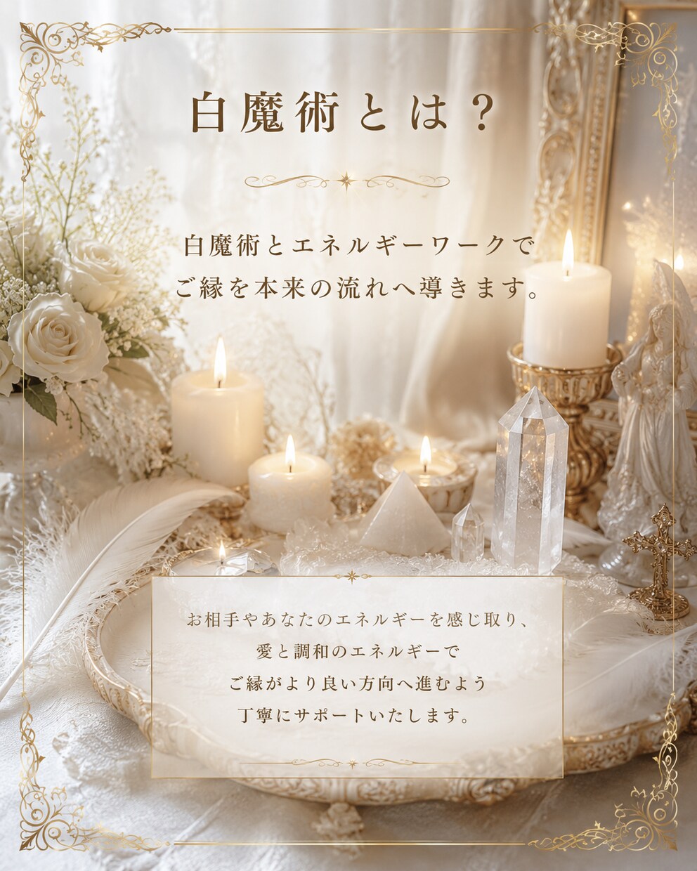 ご縁を整え、想いを丁寧に届けるヒーリングをします 安心の中で、ご縁と心を優しく整えます。 イメージ2