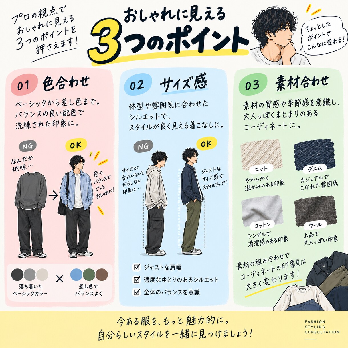 家にある服で1ランク上のスタイリングを提案します 自分のコミュニティの中で「1番オシャレ」を目指しませんか？ イメージ3