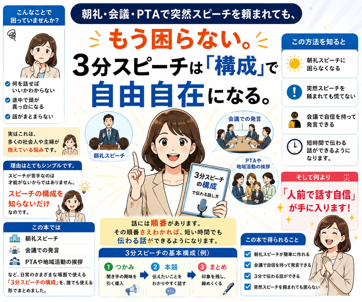 初心者向けの三分間スピーチ初級講座レッスンをします 話しのテンポが重くなってしまう話し方を改善しょう イメージ5