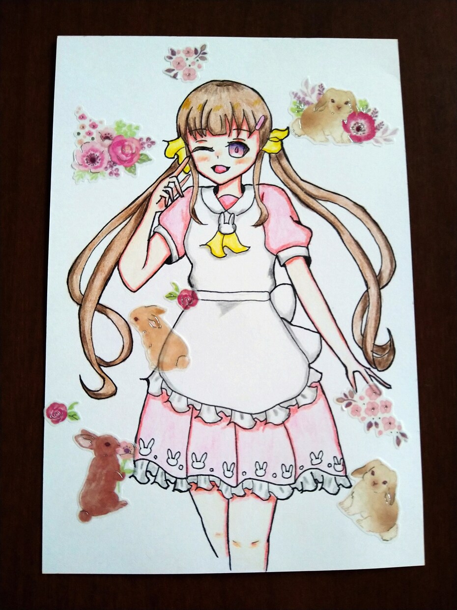 可愛らしい女の子をアナログイラストで描きます ポストカードで描かせていただきます イメージ3
