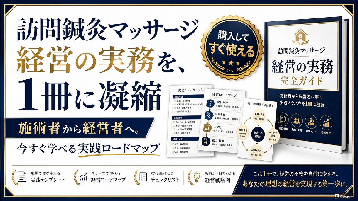 ひとり施術所を年商１億超えの施術所に導きます 訪問鍼灸マッサージ施術所の年商１億超えロードマップを伝授 イメージ8