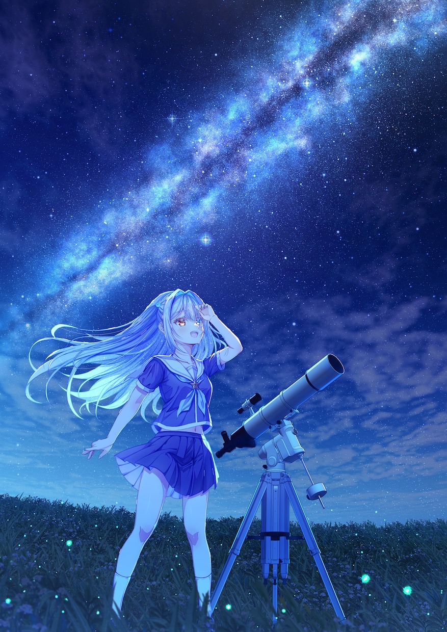 星空と少女のアイコン・イラスト制作します 星降る空に、君の願いを描こう。 イメージ2