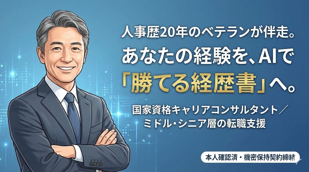 本音で話せる！嘘のない履歴書作成をお手伝いします 人事歴20年。あなたの本音を「肯定」し、面接の自信へ変えます イメージ1