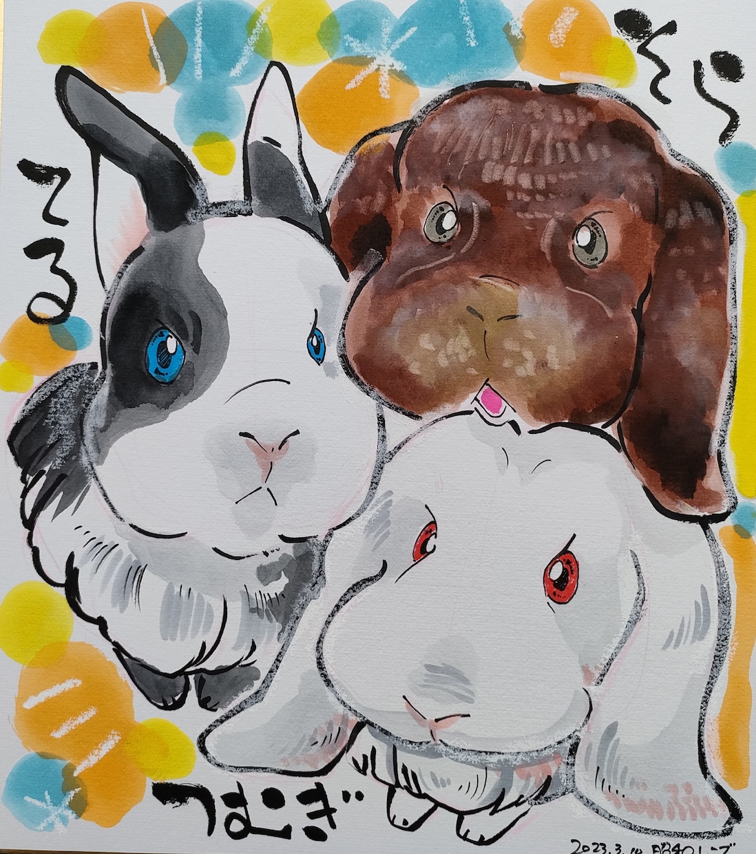 天使の一枚！ペットちゃん用似顔絵描きます 家族の一員、かわいいペットちゃんの似顔絵をお届けいたします イメージ3