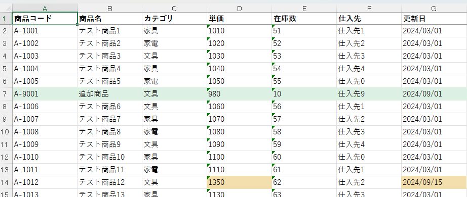 Excel/CSVの新旧差分を抽出します 目視での突き合わせを、レポート1枚に イメージ3