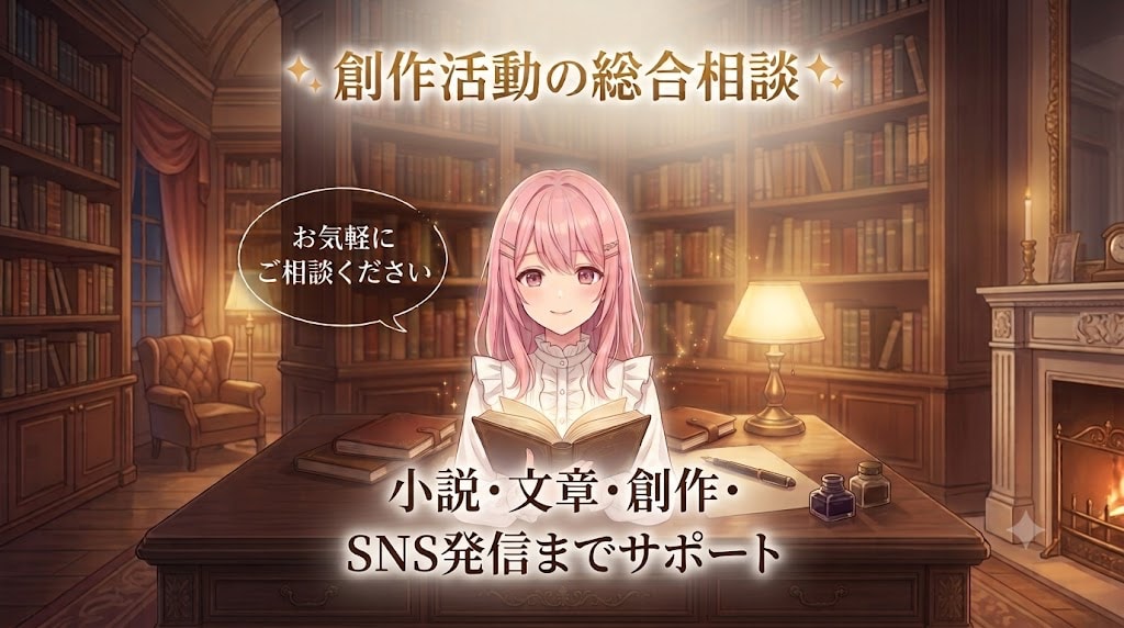 公募中間通過の現役作家が創作のお悩みをお聞きします 文章・創作のお悩みを一緒に解決します イメージ1