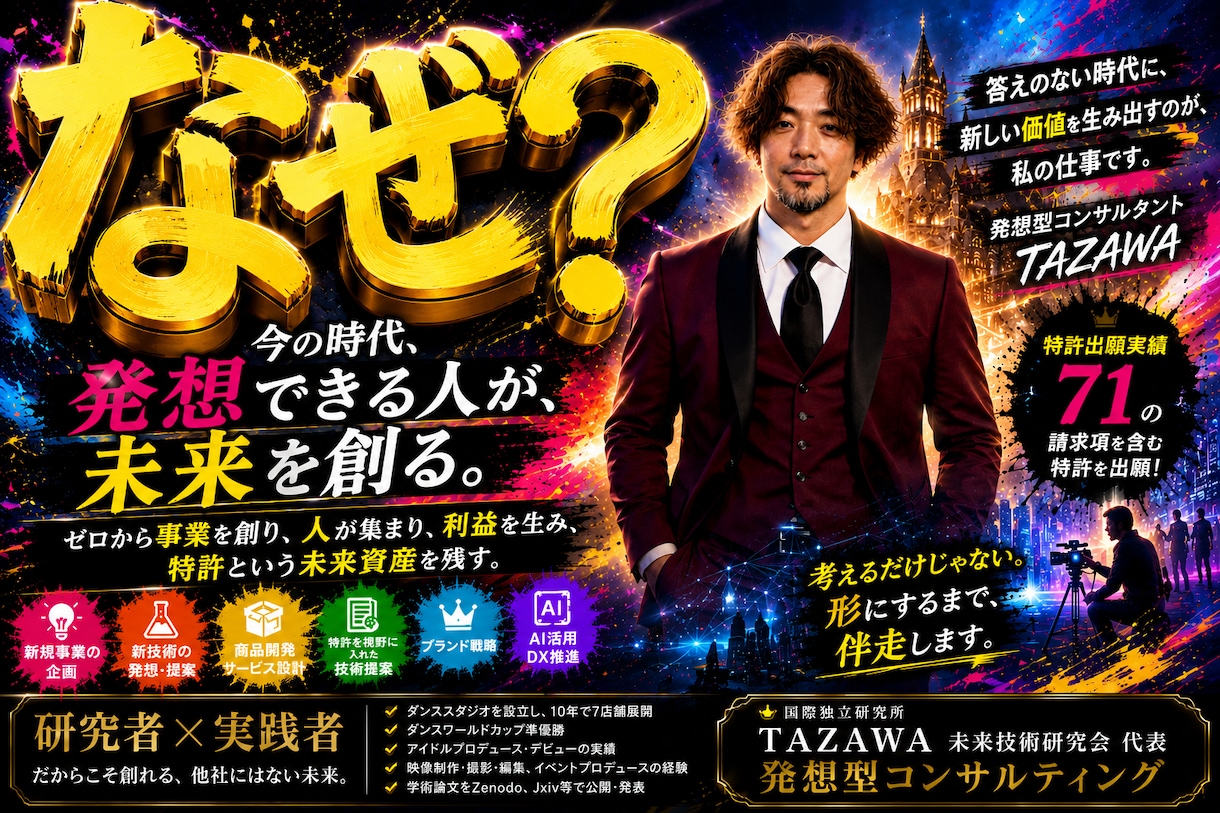 新規事業・新技術をゼロから発想しご提案しますます 統計にはない答えを、発想力で創る発想型コンサルです イメージ1