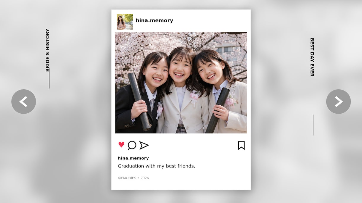 インスタ風プロフィールムービーを制作します 投稿をめくるような結婚式ムービーをお届けします イメージ6
