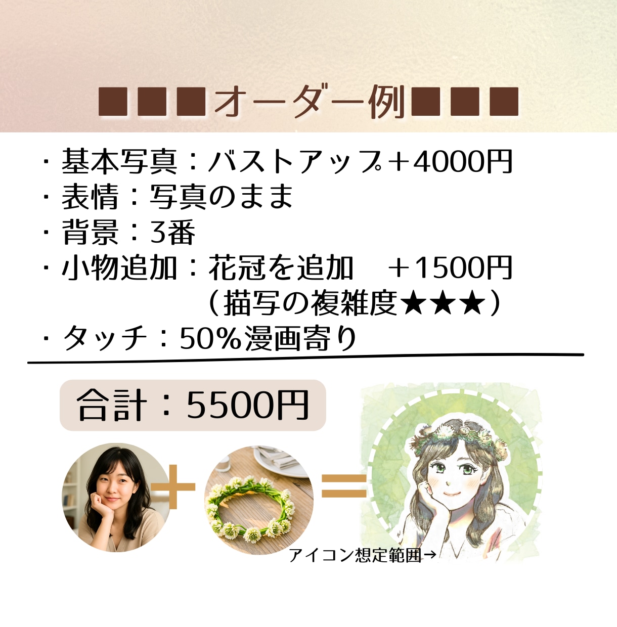 商用OK｜写真から優しい似顔絵アイコン作成します 写真ベースで雰囲気そのまま｜上品でやさしい仕上がりのイラスト イメージ6