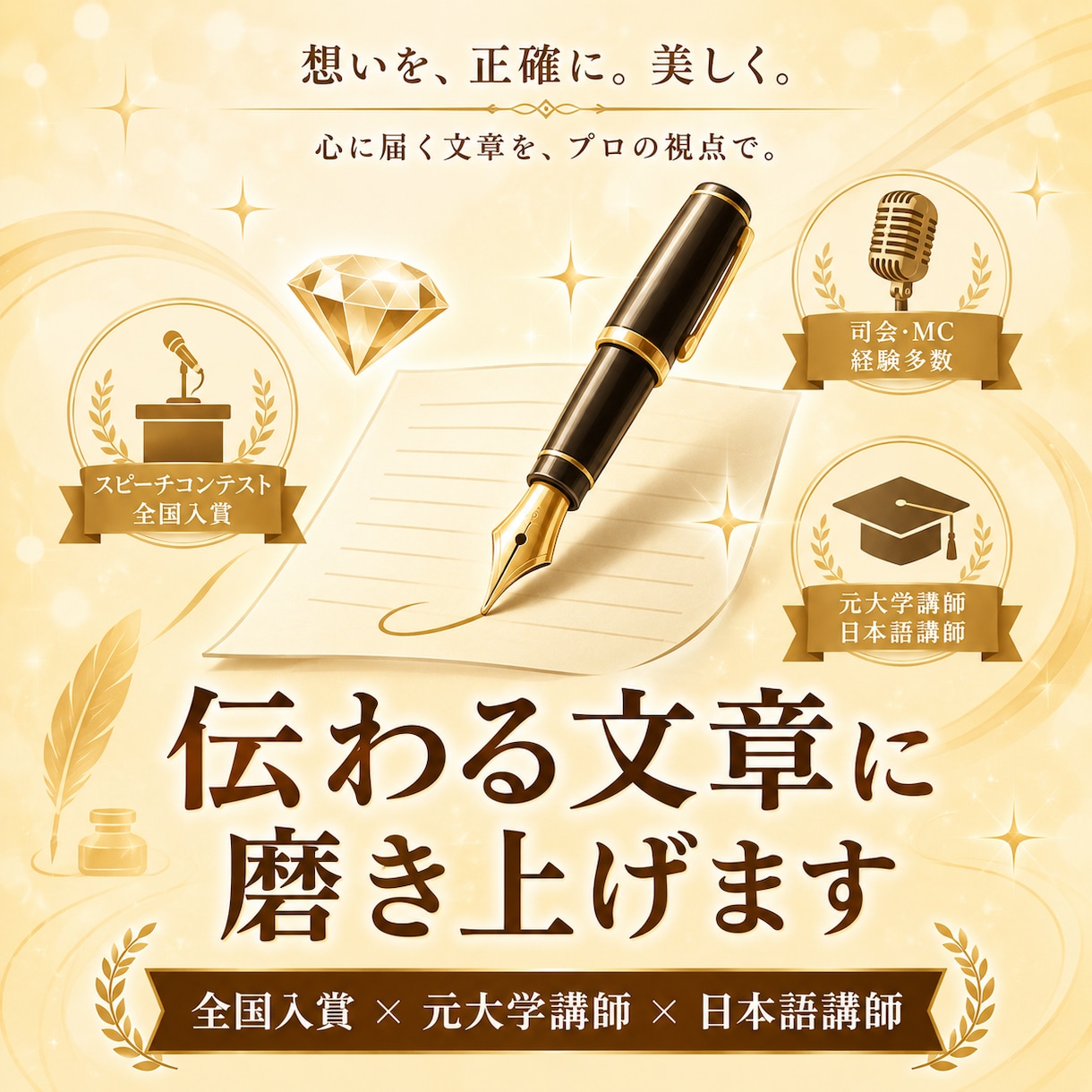 プロの言語力であなたの文章を添削します スピーチ全国入賞×元大学講師が「伝わる文章」に仕上げます イメージ1