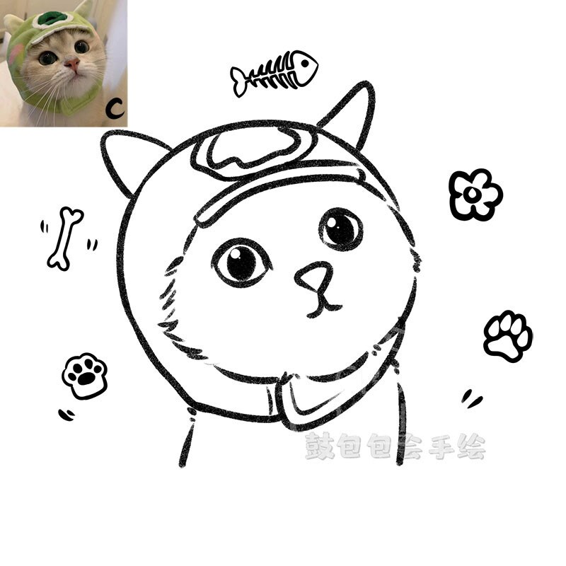 かわいいペットの似顔絵をお描きします 〜シンプルでかわいい線画で癒されます〜 イメージ2