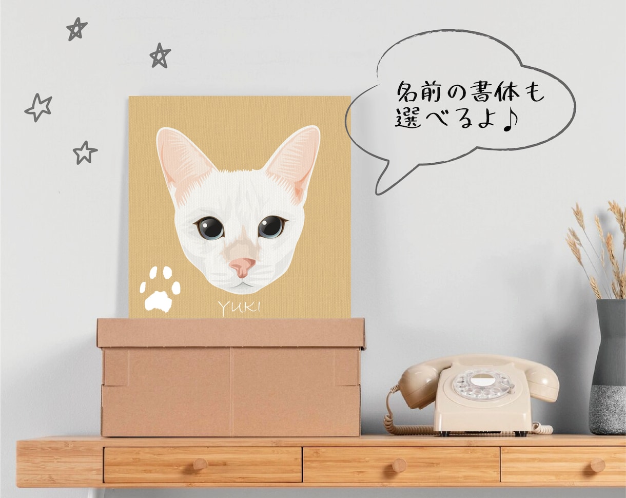 肉球スタンプ付★キャンバスでお届けします ★うちの子の思い出を形にする特別アート イメージ8