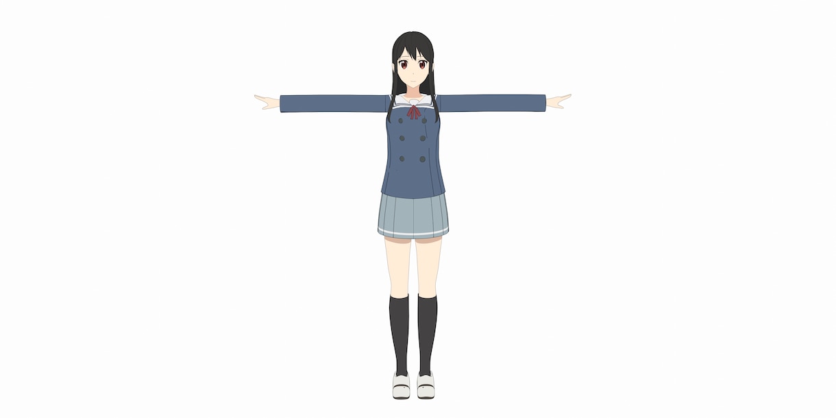 アニメ調なキャラクターをモデリングします blenderをつかって3dモデリングします イメージ3