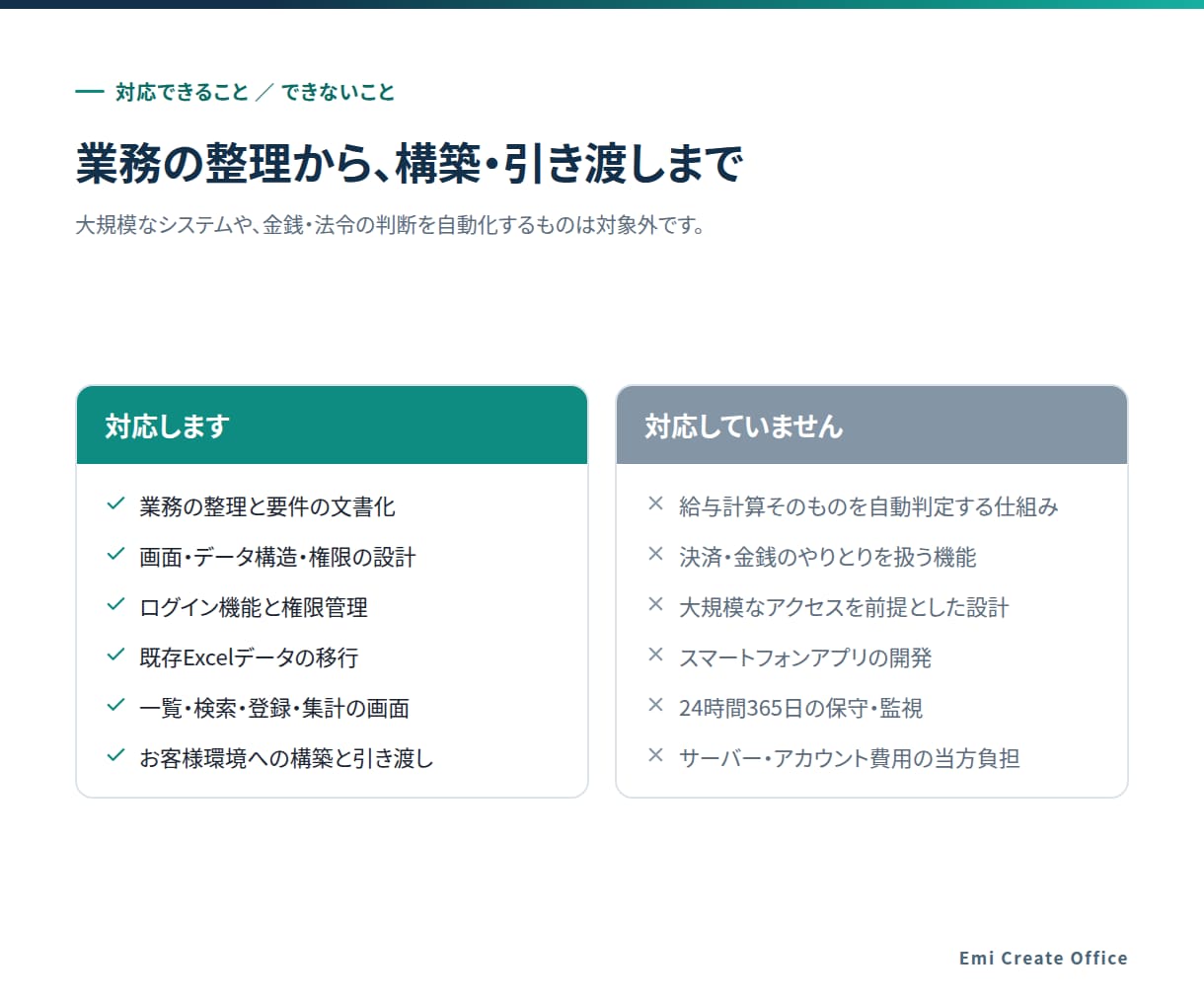 Excel管理を社内Webシステムにします 複数人で同時に使える社内システムに移行します イメージ5